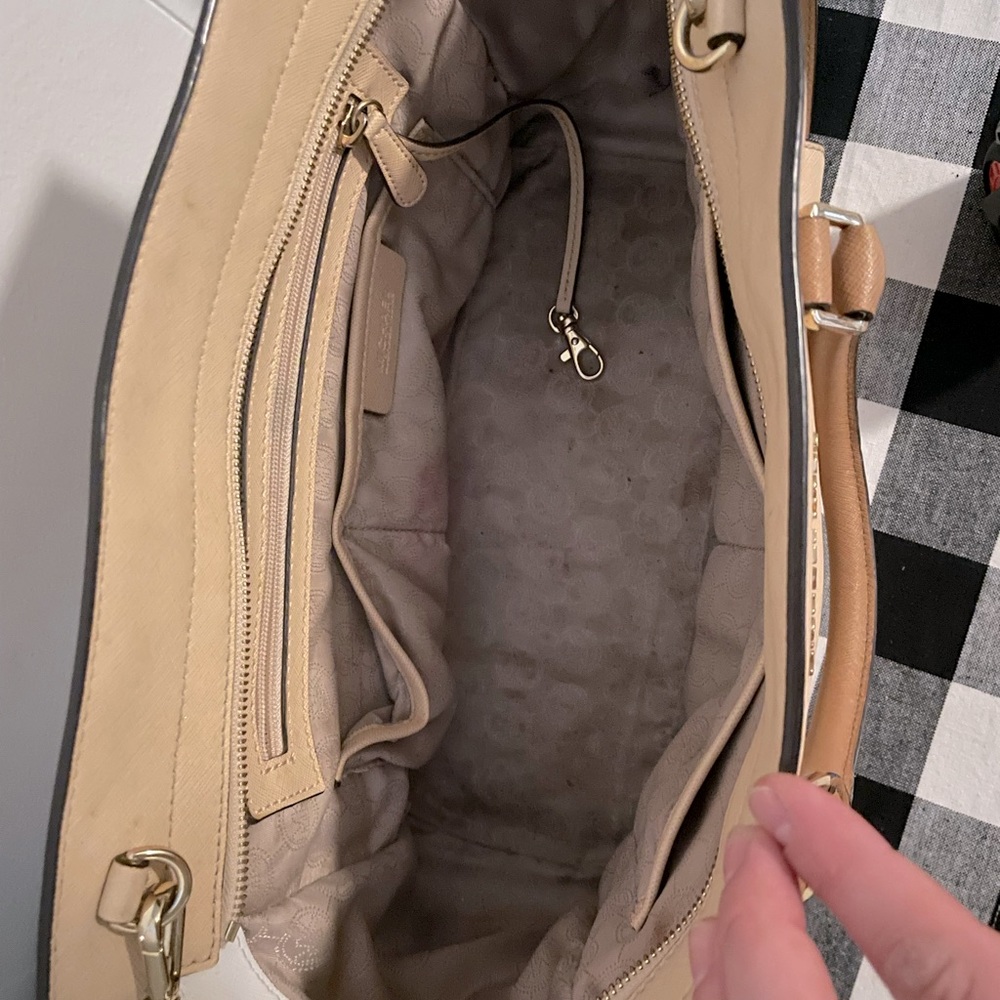 Michael Kors neutral, beige, tan crossbody satchel bag, shoulder bag - Picture 4 of 7